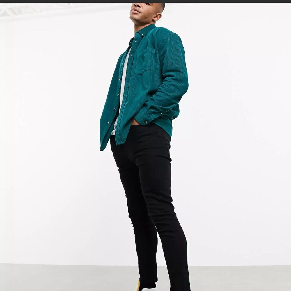 ASOS Design‎ 90's Oversized Style Cord Shirt Collegiate Green Size Medium NWT